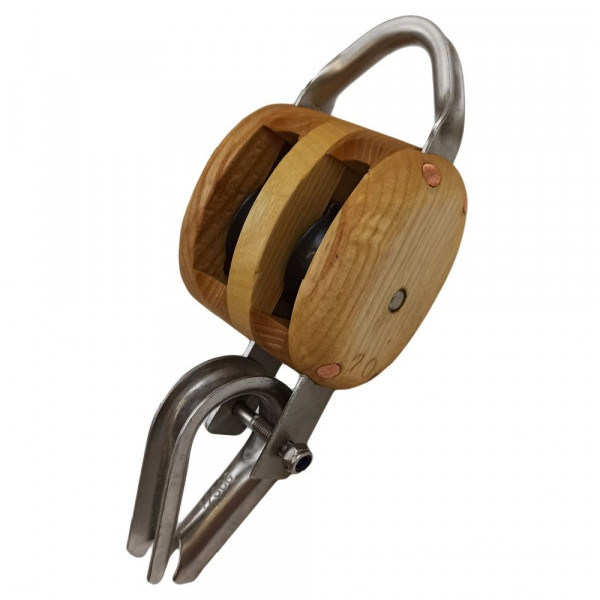 Poulie bois double anse et ringot
