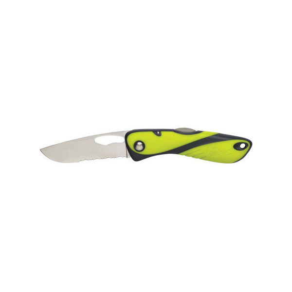 Couteau Offshore lame crantée vert