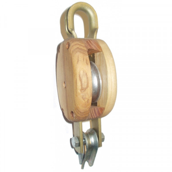 Poulie bois simple anse et ringot
