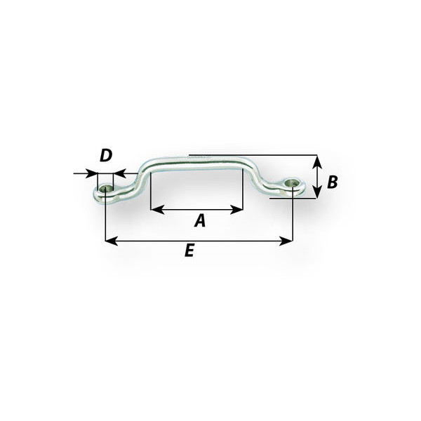 Etrier plat pour sangle inox forgé - cotes